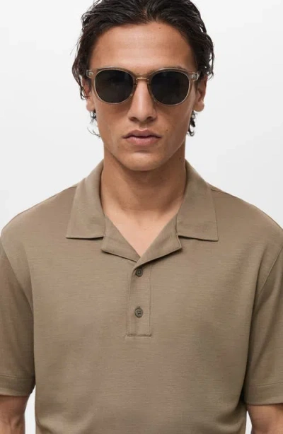 Mango Polo Shirt In Brown