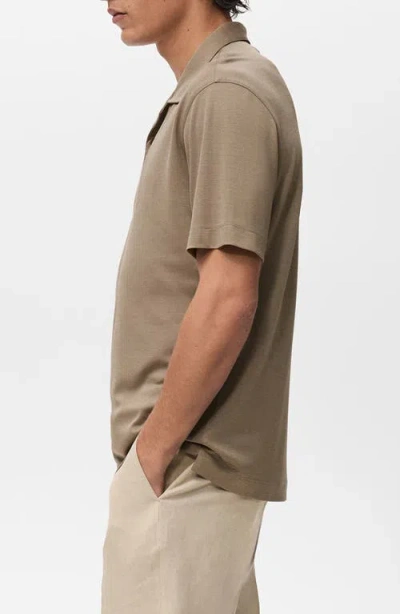 Mango Polo Shirt In Brown