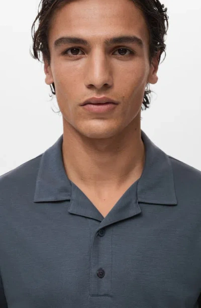 Mango Polo Shirt In Blue