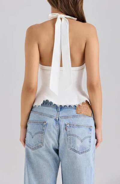 House Of Cb Elana Halter Top In White