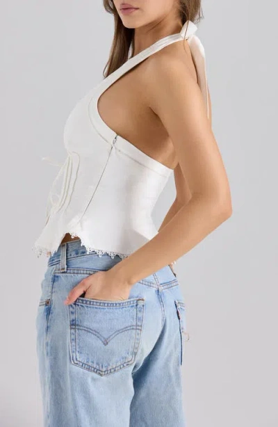 House Of Cb Elana Halter Top In White