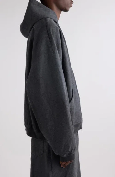 Balenciaga Men Grey Sweatshirt With Fixed Hood And Logo Detail On The Front In Cotton Man In Gray