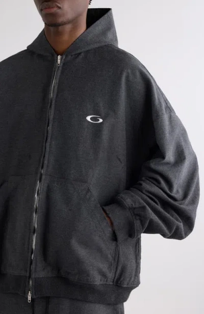 Balenciaga Men Grey Sweatshirt With Fixed Hood And Logo Detail On The Front In Cotton Man In Gray