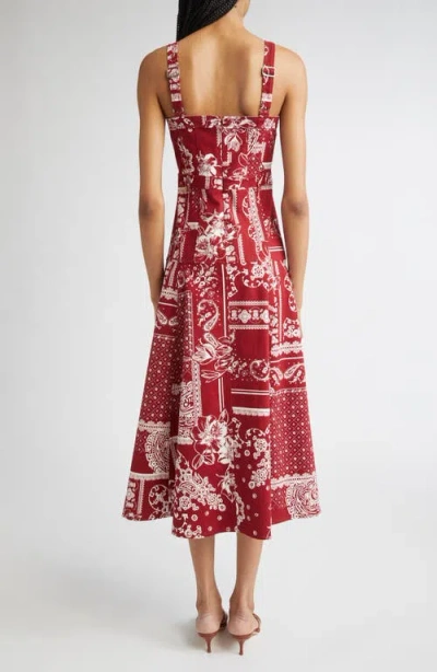 Cinq À Sept Bandana Print A-line Dress In Red