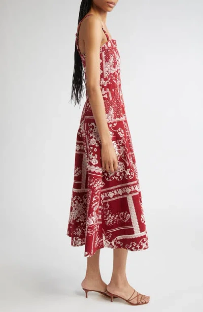 Cinq À Sept Bandana Print A-line Dress In Red