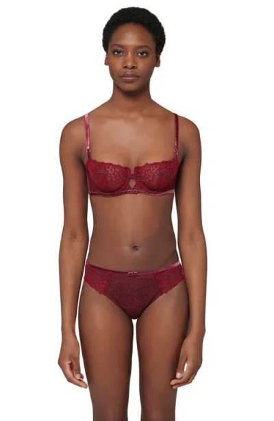 Simone Perele Karma Underwire Lace Demi Bra In Brown