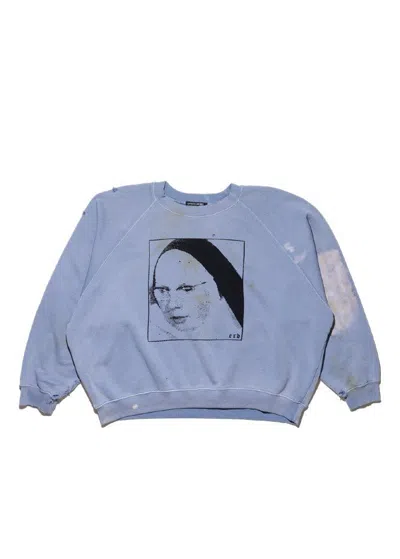 Enfants Riches Deprimes Erd Singing Nun Raglan Crewneck Sweatshirt Blue