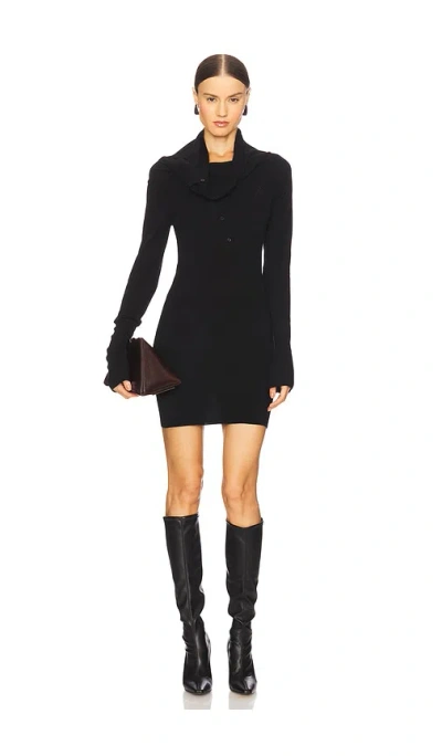 Attico Cashmere Mini Dress In Black