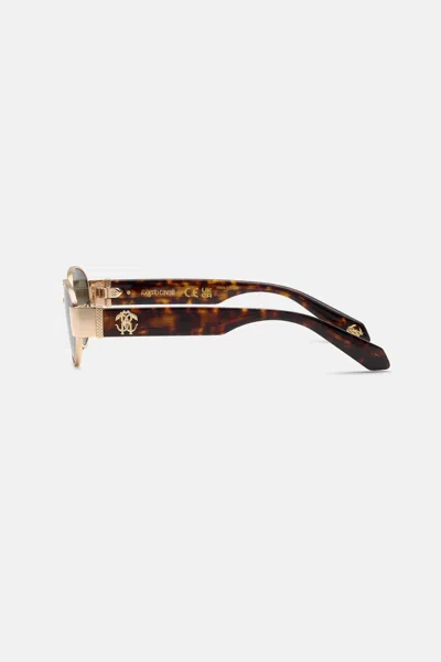 Roberto Cavalli Sunglasses With Snakeskin Effect Metal Trim