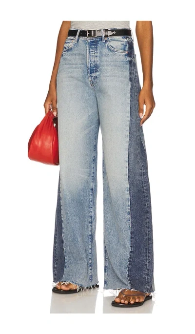 Mother Pipe Dream Button Sneak Fray Jeans In Blinded By The Dark