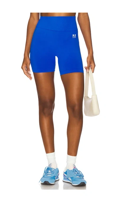 P.e Nation Restore Seamless 5 Bike Short In Blue