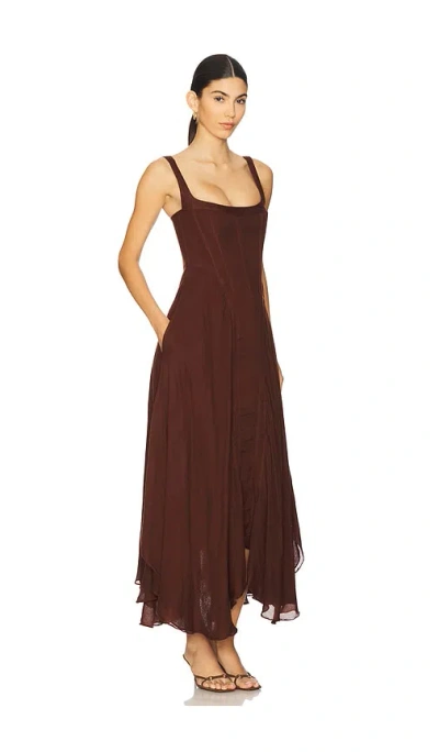 Understated Leather Honey Moon Dress In Brown