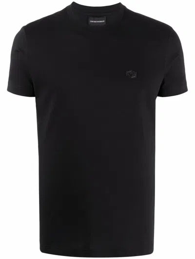 Emporio Armani Logo-embroidered Cotton Blend T-shirt