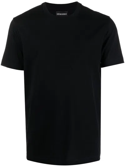 Emporio Armani Round Neck Short-sleeved T-shirt In Black