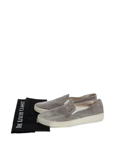 Pre-owned Prada Suede Slip-on Sneakers