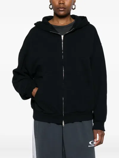 Balenciaga Zip-up Hoodie In Black