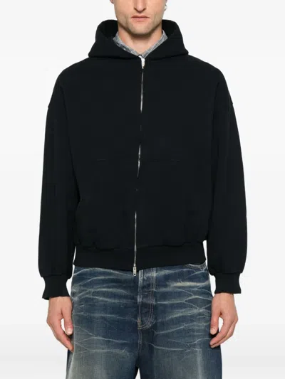 Balenciaga Zip-up Hoodie In Black