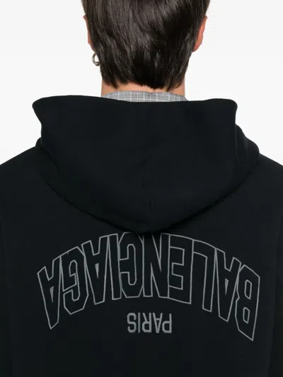 Balenciaga Zip-up Hoodie In Black