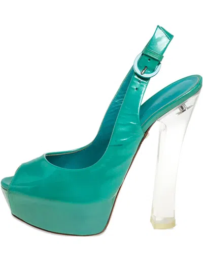 Pre-owned Casadei Vintage Platform Slingback Sandals