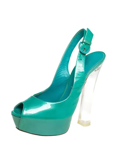Pre-owned Casadei Vintage Platform Slingback Sandals