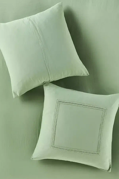 Anthropologie Willow Spa Sateen Euro Sham In Green