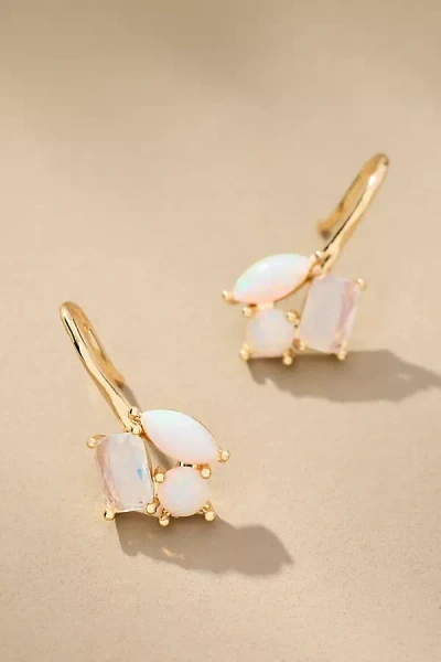 Anthropologie Cluster Crystal Earrings In Gold
