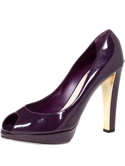 Pre-owned Dior Leather Heeled Pumps In Purple