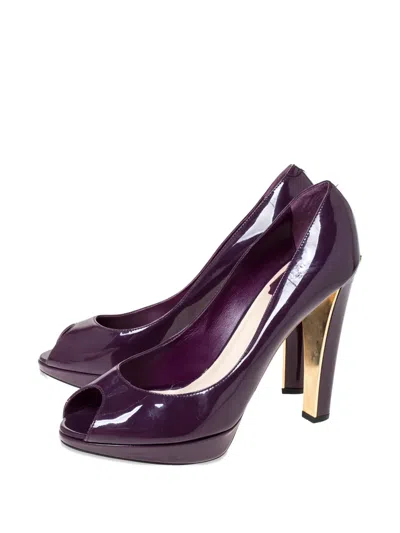 Pre-owned Dior Leather Heeled Pumps In Purple