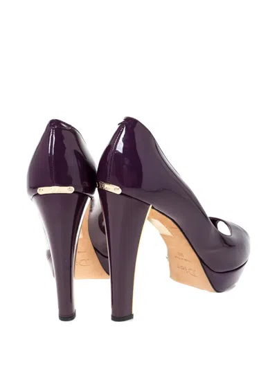 Pre-owned Dior Leather Heeled Pumps In Purple