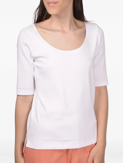 Gran Sasso Wide-neck Cotton Top In White