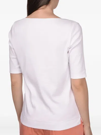 Gran Sasso Wide-neck Cotton Top In White