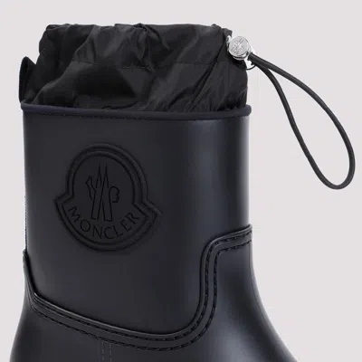 Moncler Kickstream Rubber Wellington Ankle Boots In Black