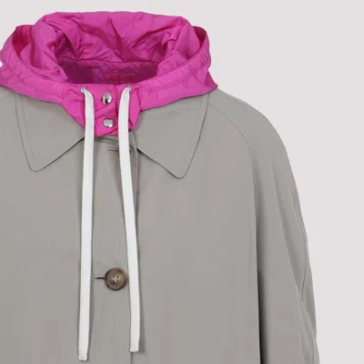 Miu Miu Cappuccino Cotton Blend Reversible Overcoat In Gray
