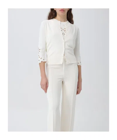 Ermanno Scervino Perforated-detail Cotton-blend Cardigan