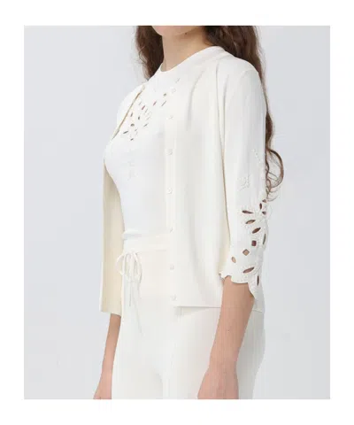 Ermanno Scervino Perforated-detail Cotton-blend Cardigan