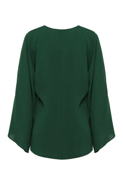 Max Mara Studio Umile Cady Blouse In Green