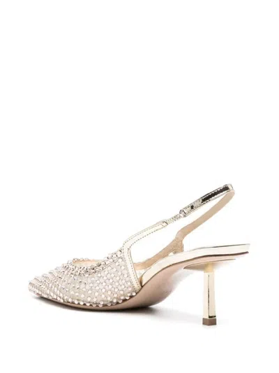 Le Silla Chanel Gilda Pumps With 60mm Back Strap In Silver