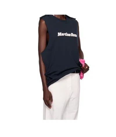 Martine Rose Ssense Exclusive Navy Double T-shirt In Blue