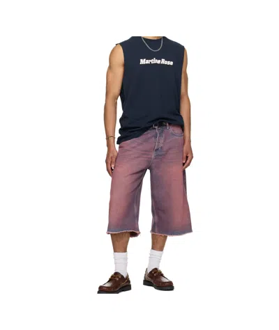 Martine Rose Ssense Exclusive Navy Double T-shirt In Blue