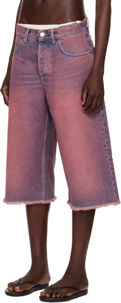 Martine Rose Faded Denim Shorts