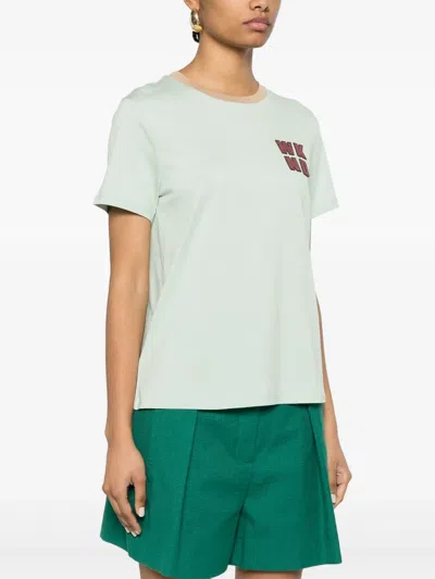Weekend Max Mara Bello Cotton T-shirt In Blue