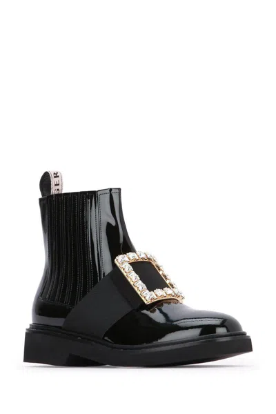 Roger Vivier Black Round Toe Boots