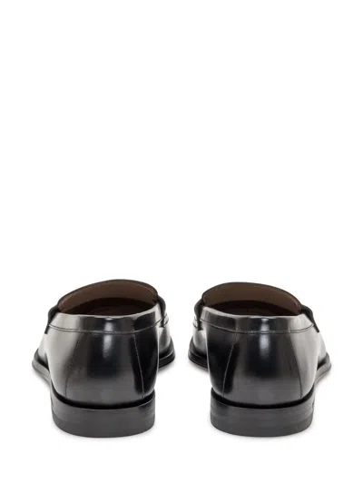 Dsquared2 Black Loafers With Logo Plaque On The Front And Logo Lettering On The Heel In Leather Man In Black