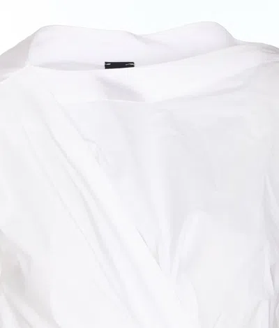 Pinko Asymmetric Hem Belted Waist Mini Dress In White