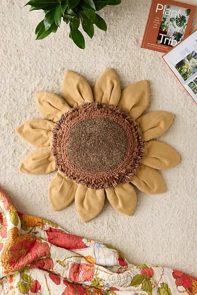 Lorena Canals Sunflower Floor Cushion In Yellow At Urban Outfitters
