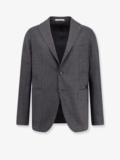 Tagliatore Single Breasted Virgin Wool Blazer In Blue