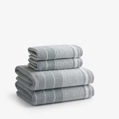 The Company Store Plush Spa Stripe 4-piece Bath & Hand Towel Set