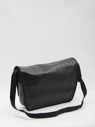 Balenciaga Explorer Leather Messenger Bag In Black