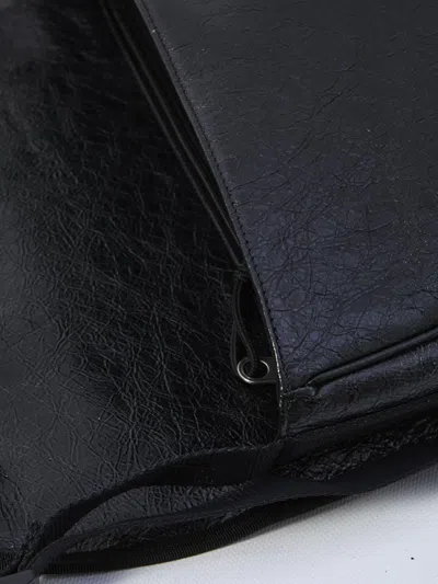 Balenciaga Explorer Leather Messenger Bag In Black