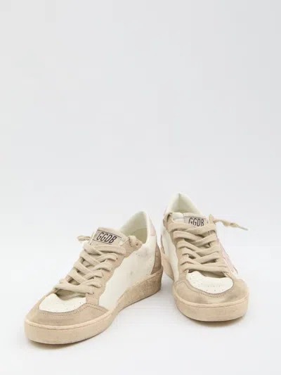 Golden Goose Ballstar Nappa Upper Suede Toe And Spur Leather Star And Heel In Neutral